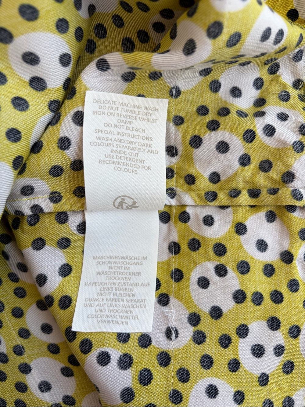 BODEN Esmeralda Yellow Polka Dot Viscose Dress Slit Neck Retro UK 10R / US 6R - Picture 10 of 11
